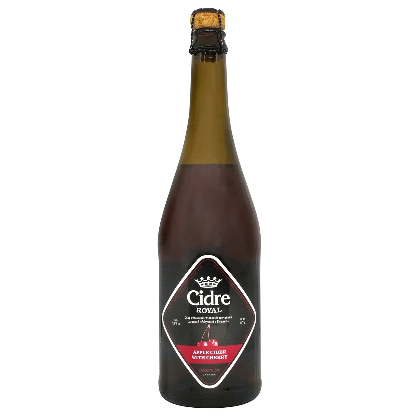 Сидр Cidre Royal с вишней, полусладкий, 5%, 0,7 л (635892) - фото 1