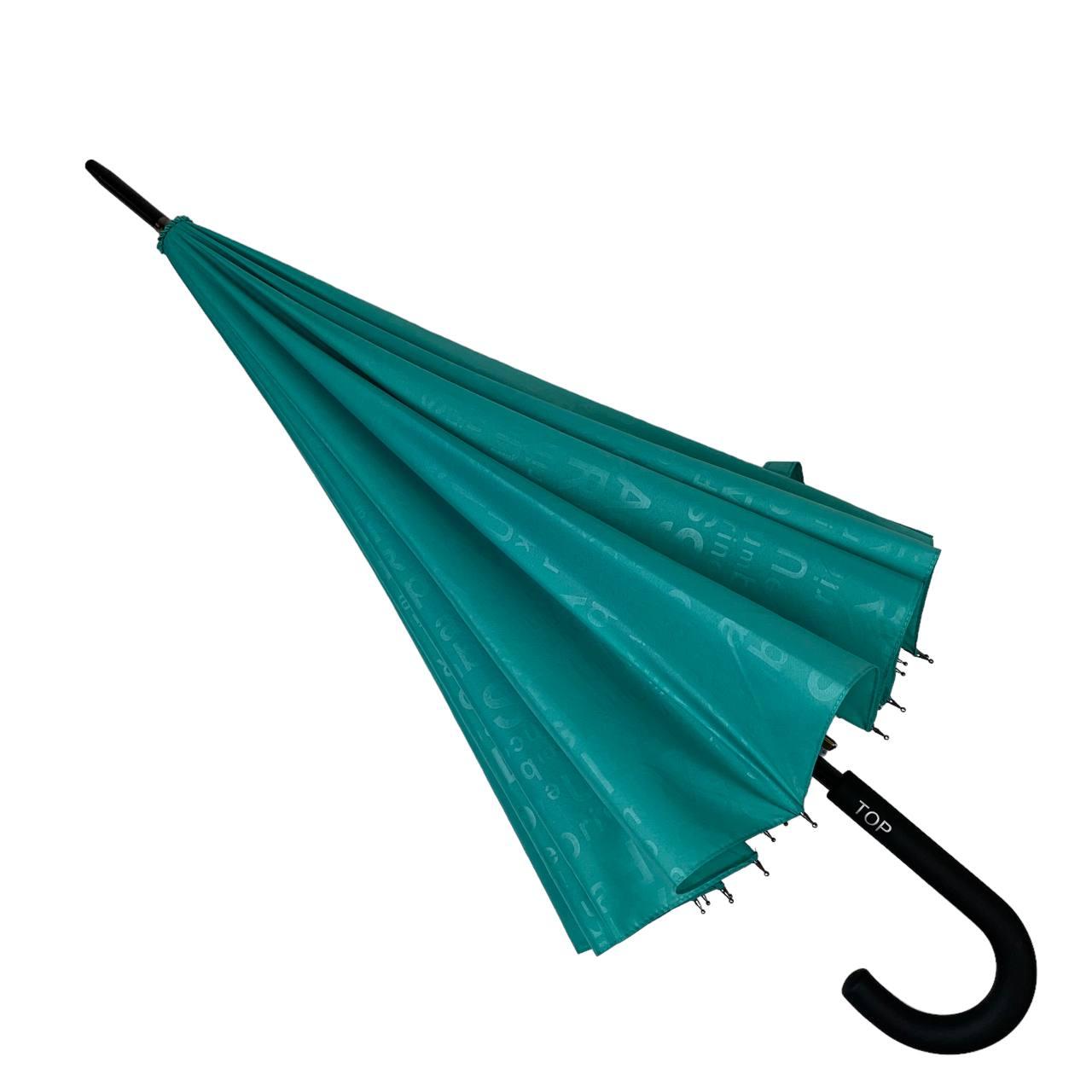 Женский зонт-трость полуавтомат Toprain 100 см бирюзовый - фото 5