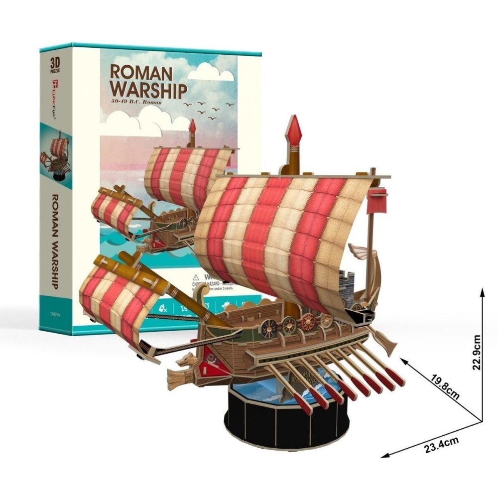 3D Пазл CubicFun Римский Боевой корабль, 85 элементов (T4032h) - фото 4