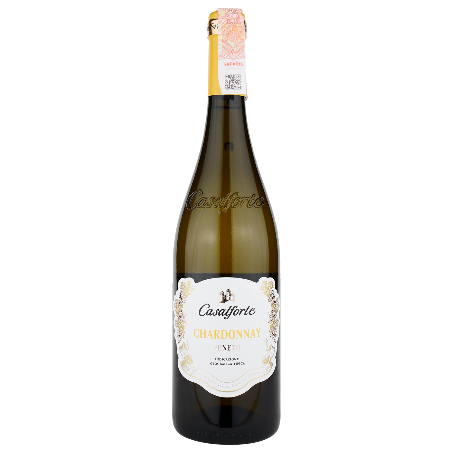 Вино Casalforte Chardonnay Veneto IGT, біле, сухе, 0,75 л - фото 1