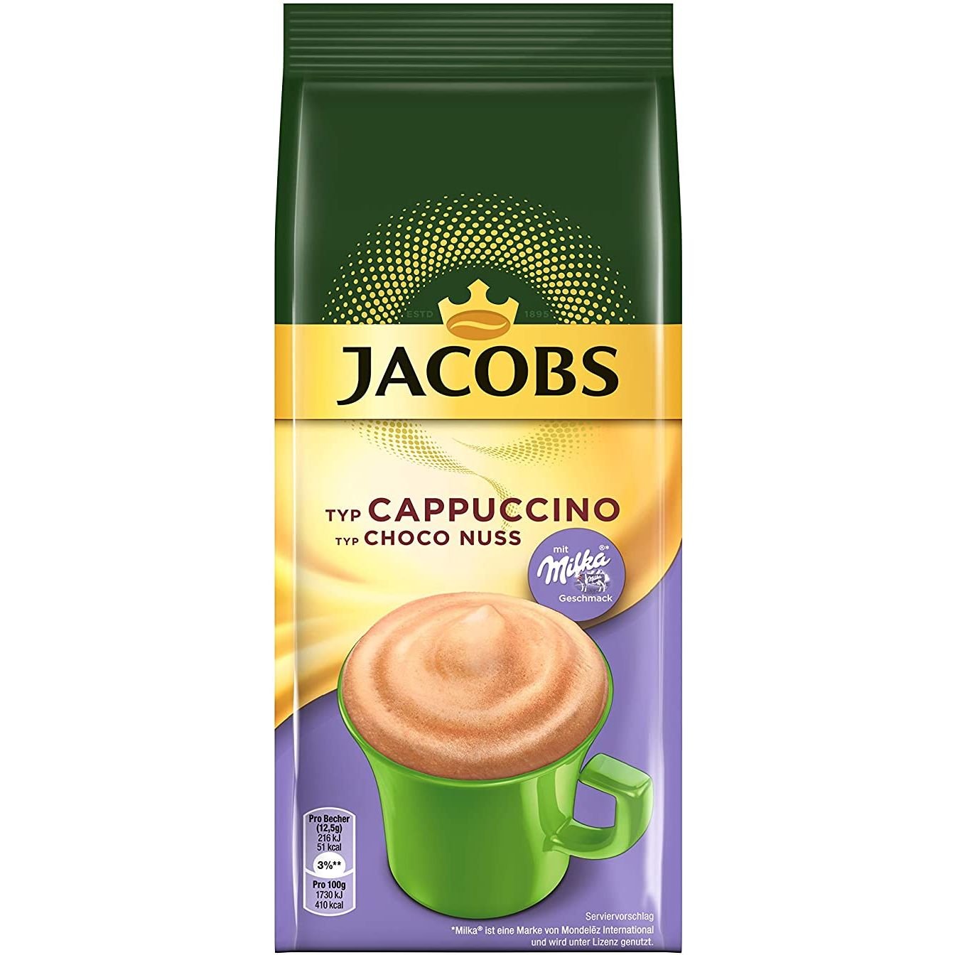 Напій кавовий Jacobs Cappuccino Milka Choco Nuss, 500 г (911744) - фото 1