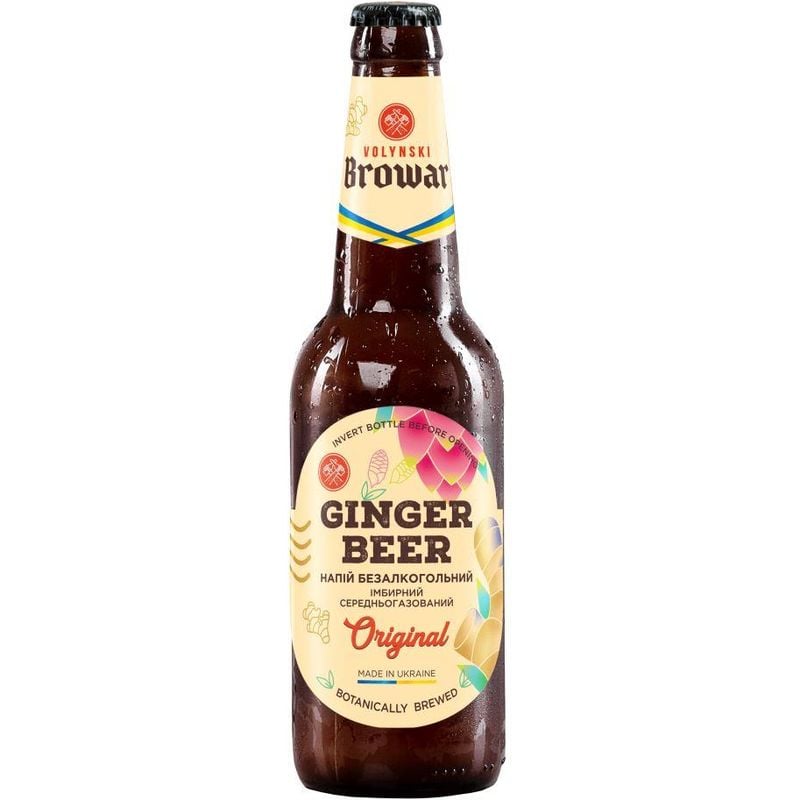 Безалкогольне пиво Volynski Browar Ginger Ale середньогазований, 0,35 л - фото 1