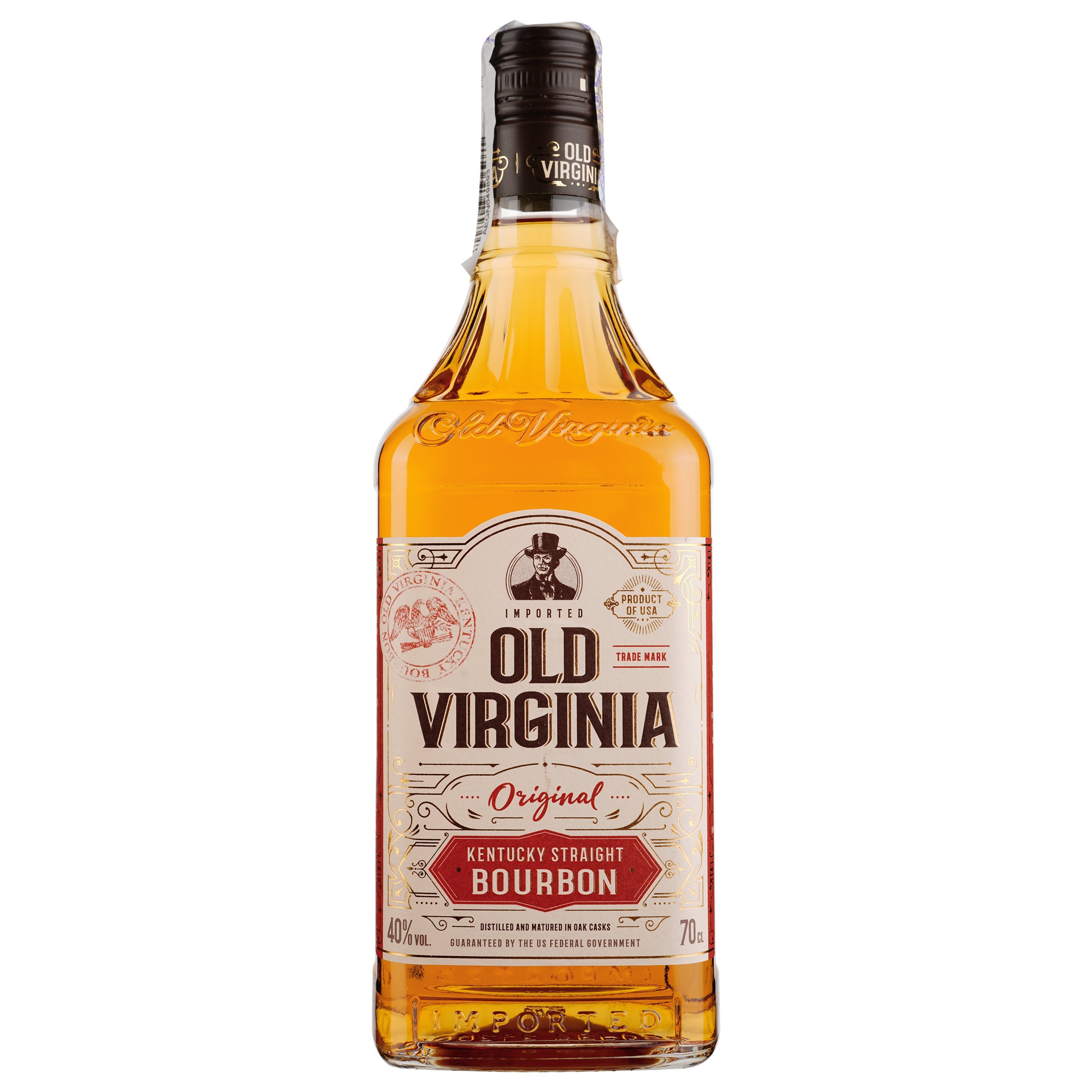 Виски Old Virginia Kentucky Straight Bourbon Whiskey 40% 0.7 л - фото 1