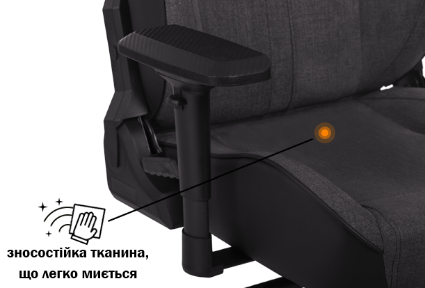 Геймерское кресло GT Racer черное с темно-серым (X-8009 Fabric Dark Gray/Black) - фото 8