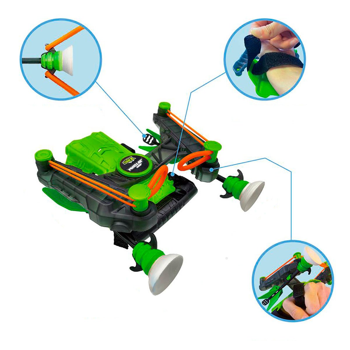 Іграшковий лук на зап'ясток Zing Air Storm Wrist Bow, зелений (AS140G) - фото 5