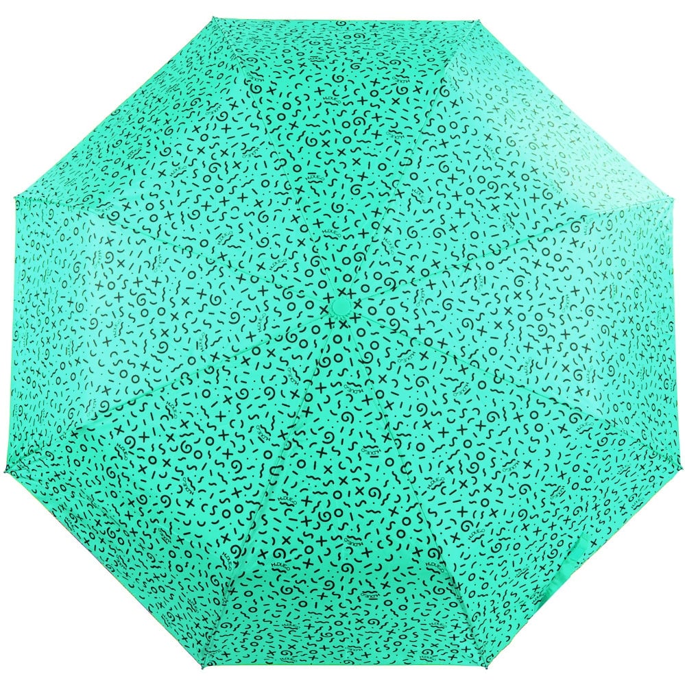Женский складной зонтик механический HDUEO 99 см бирюзовый - фото 1