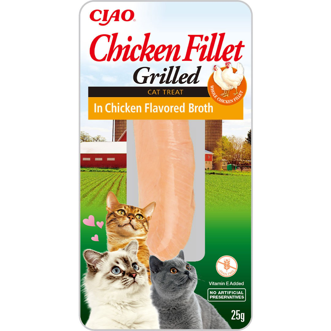 Лакомство для кошек Inaba Ciao Grilled куриное филе на гриле в бульоне из курицы 25 г - фото 1