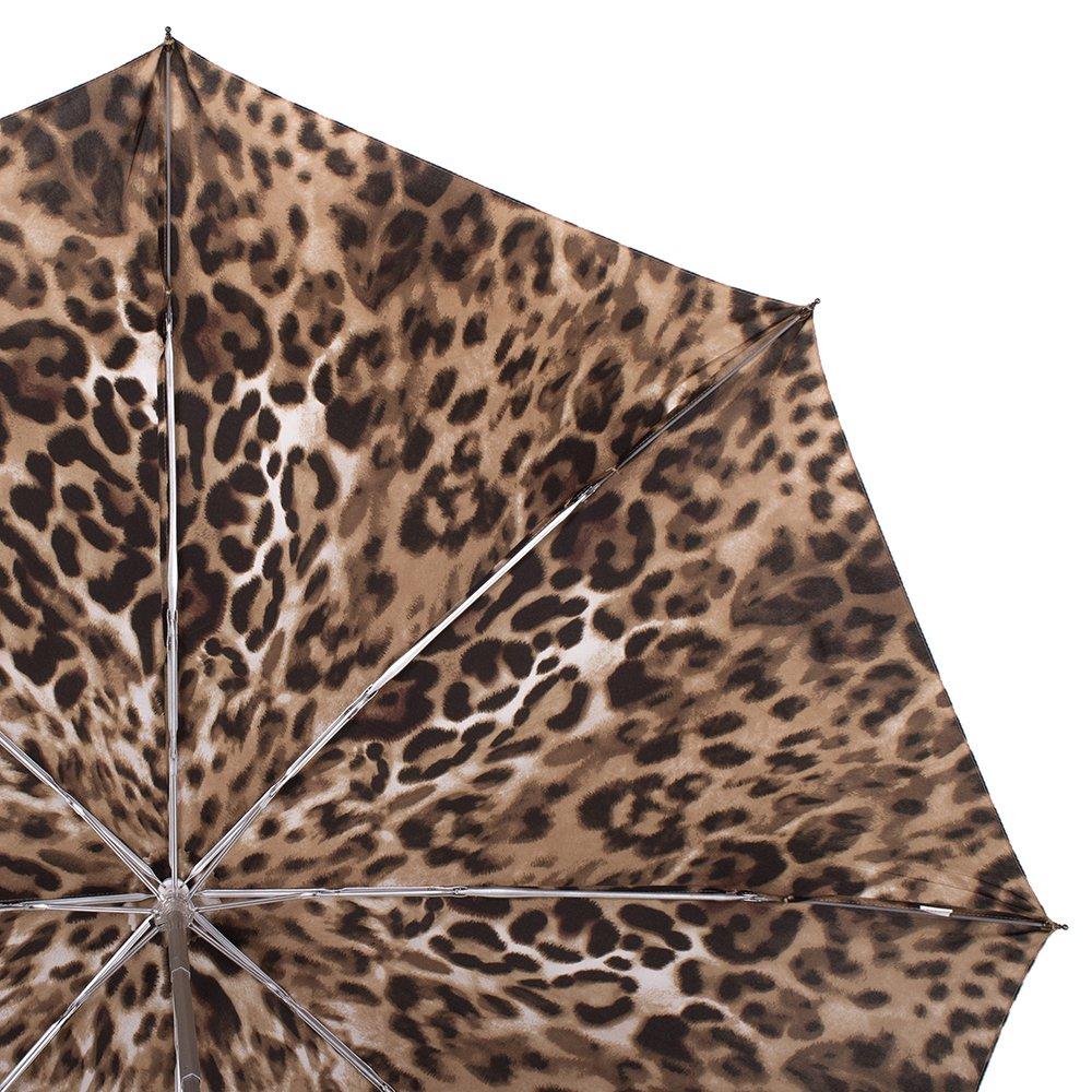 Жіноча складана парасолька механічна Happy Rain 98 см коричнева - фото 3