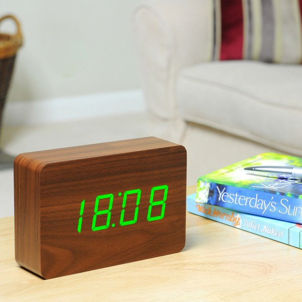 Смарт-будильник с термометром Gingko Brick, коричневый (GK15G8) - фото 2