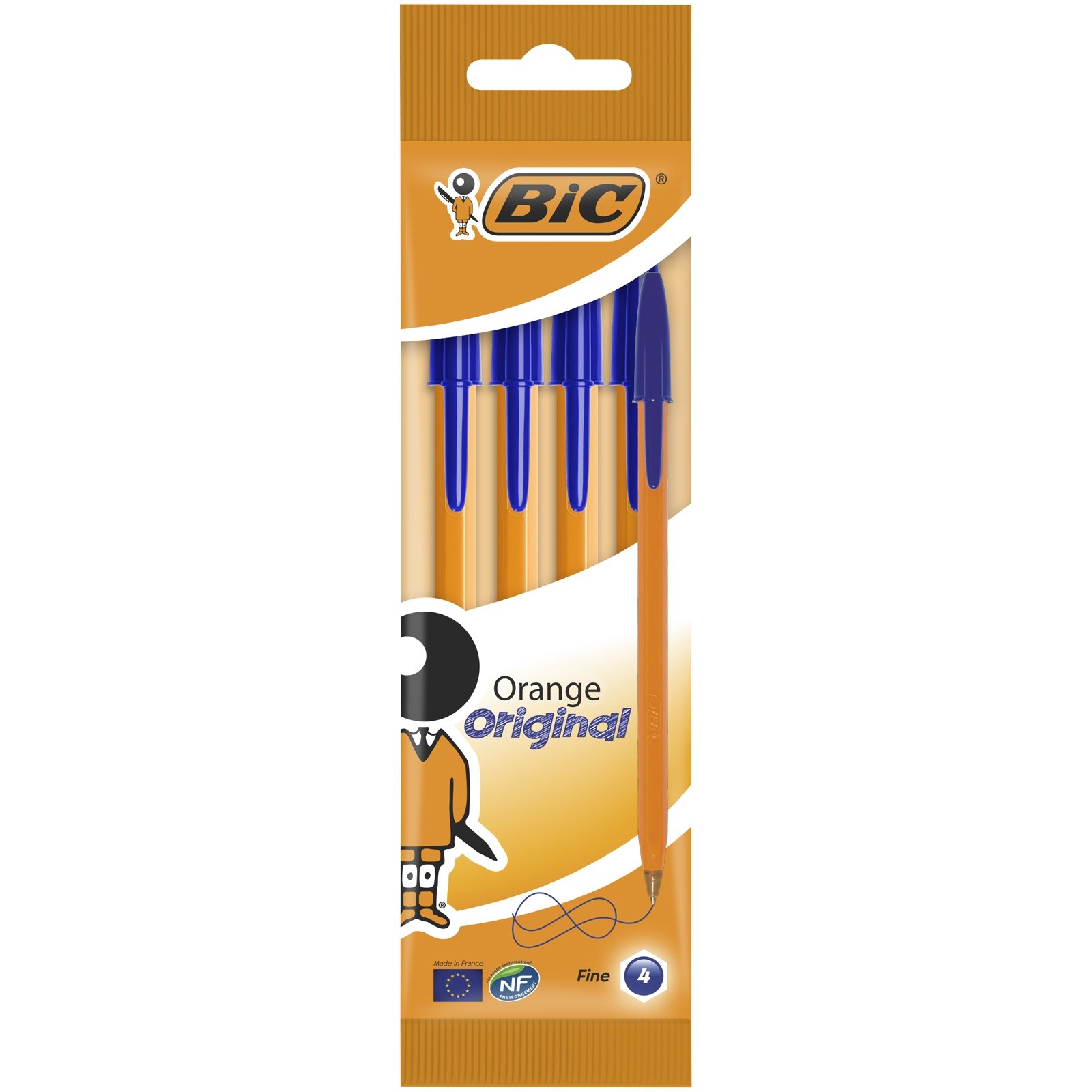Ручка кулькова BIC Orange Original Fine, 0,36 мм, синій, 4 шт. (8308521) - фото 1
