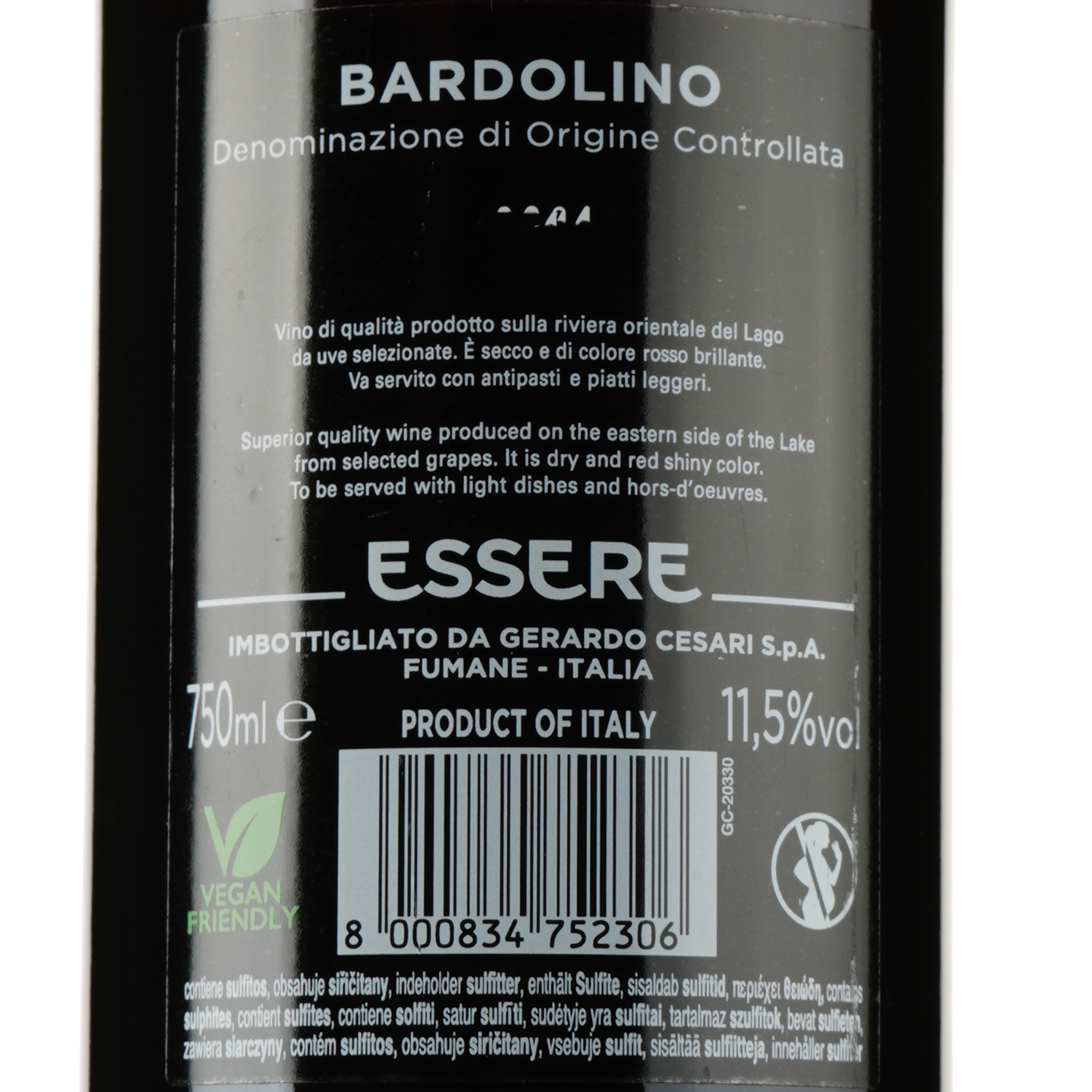 Вино Cesari Bardolino DOC Essere червоне, сухе, 11,5%, 0,75 л - фото 3