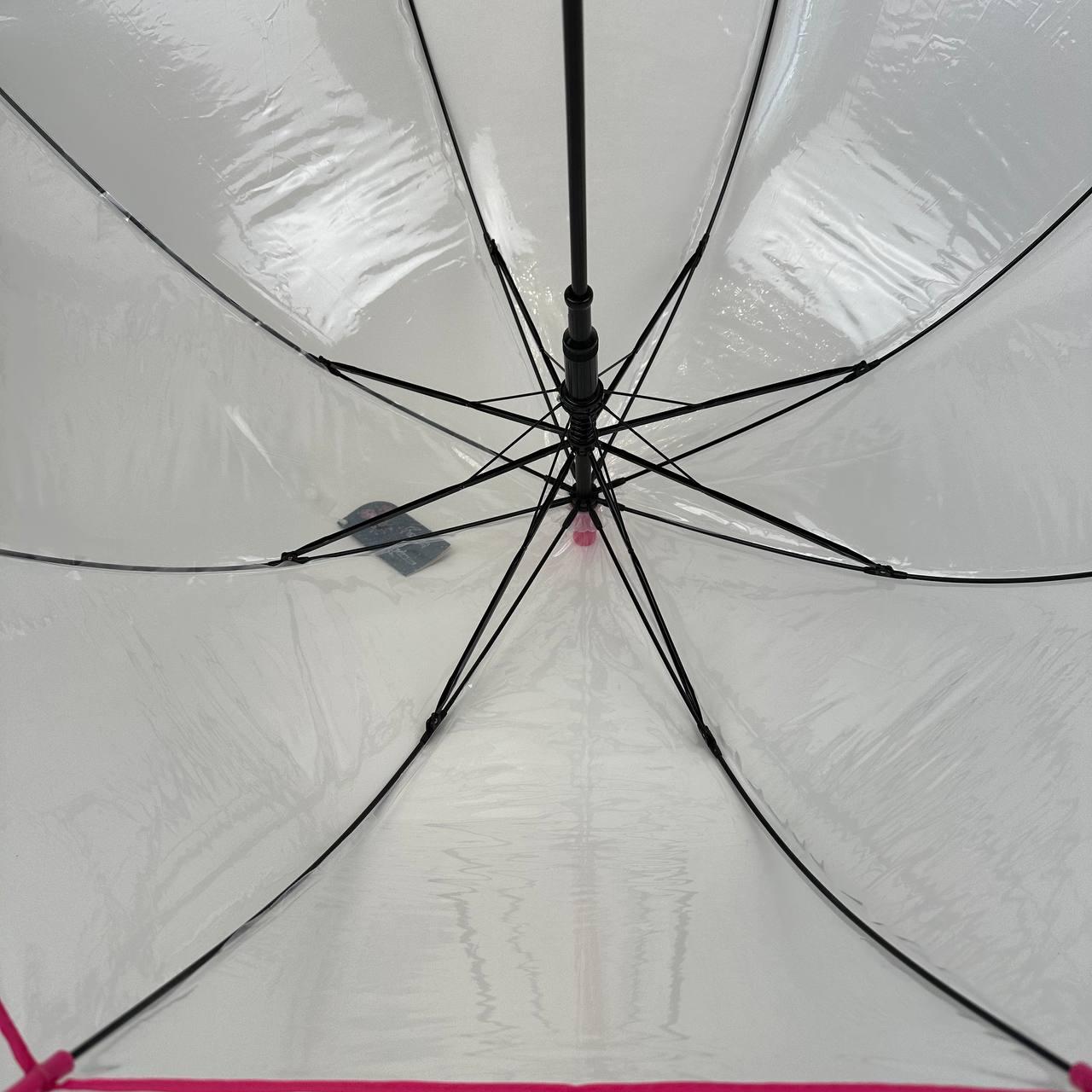 Женский зонт-трость полуавтомат Fiaba 75 см розовый - фото 3