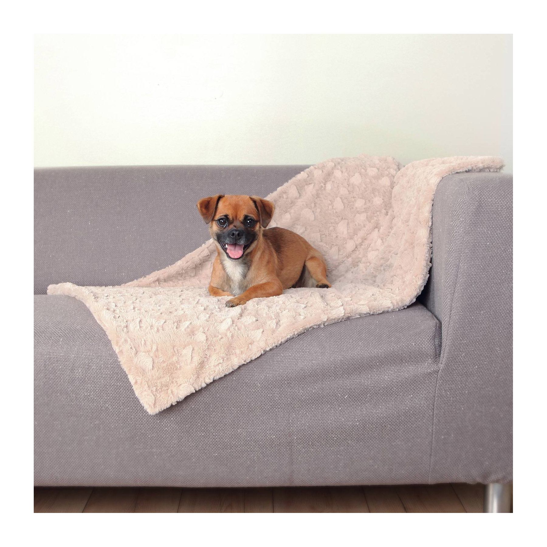 Килимок плюшевий для собак Trixie Cosy, 100х70 см, бежевий - фото 2