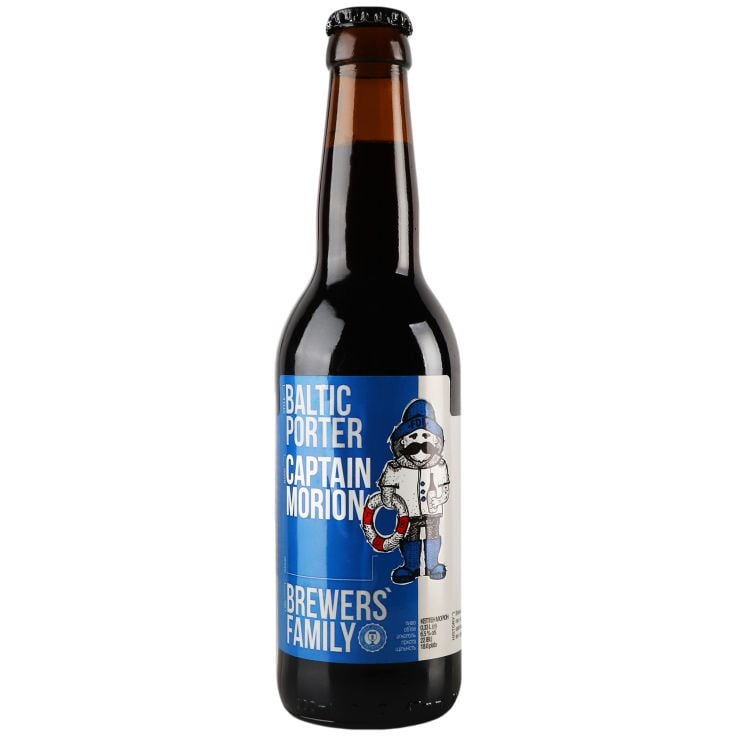 Пиво First Dnipro Brewery Captain Morion, темное, нефильтрованное, 6,5%, 0,33 л - фото 1
