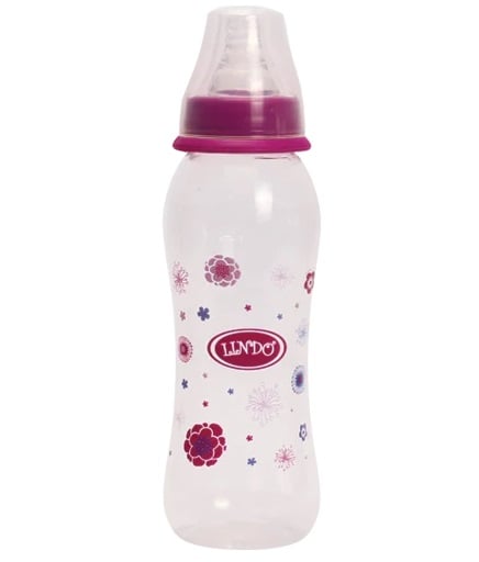 Пляшечка для годування Lindo, вигнута, 250 мл, фіолетовий (Li 145 фиол) - фото 1