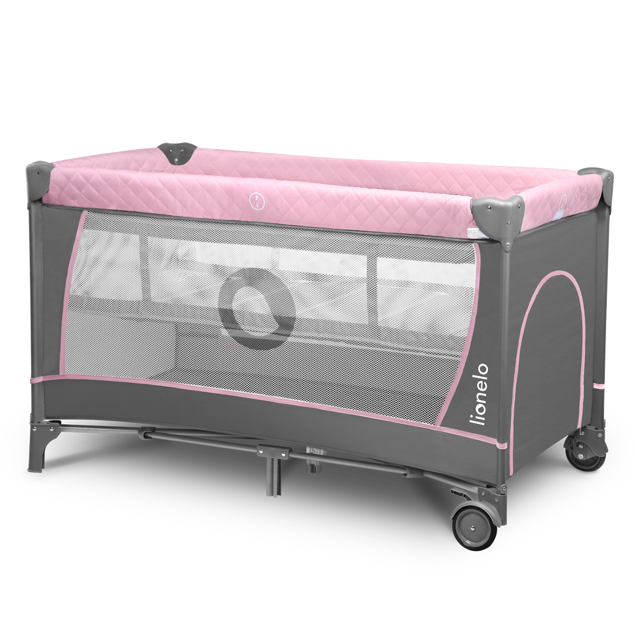 Манеж-кроватка Lionelo Flower, розовый с серым (LO.FL01) - фото 4