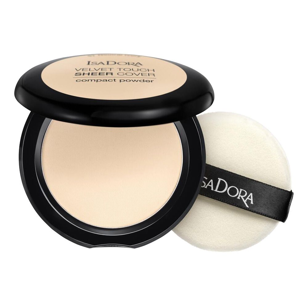 Компактная пудра для лица IsaDora Velvet Touch Sheer Cover Compact Powder, тон 40 (Fair Porcelain), вес 10 г (551371) - фото 1