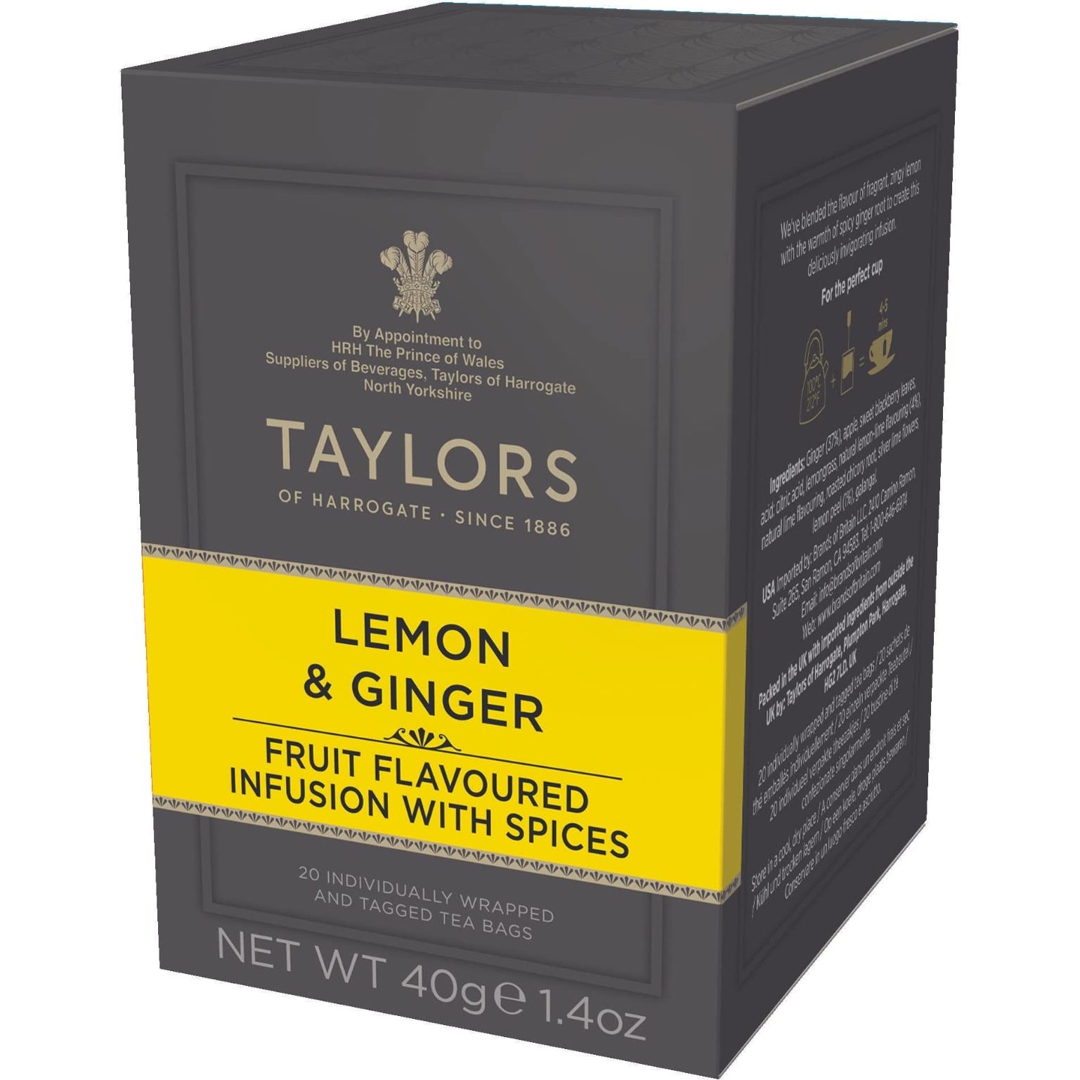 Суміш трав'яна Taylors of Harrogate Lemon & Ginger Лимон-імбир 20х2.5 г - фото 2