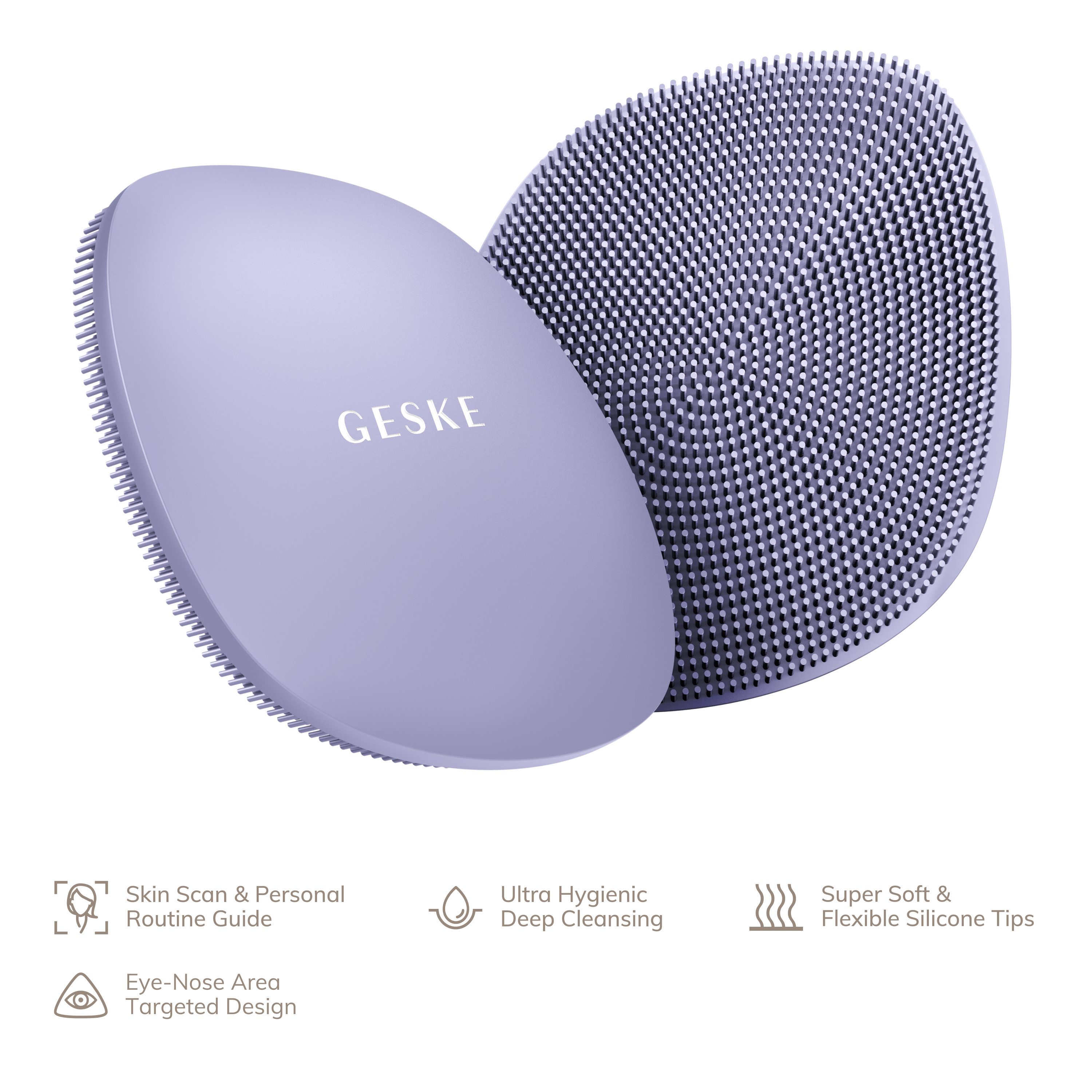 Щетка для лица GESKE Facial Brush 4 в 1 фиолетовая - фото 6