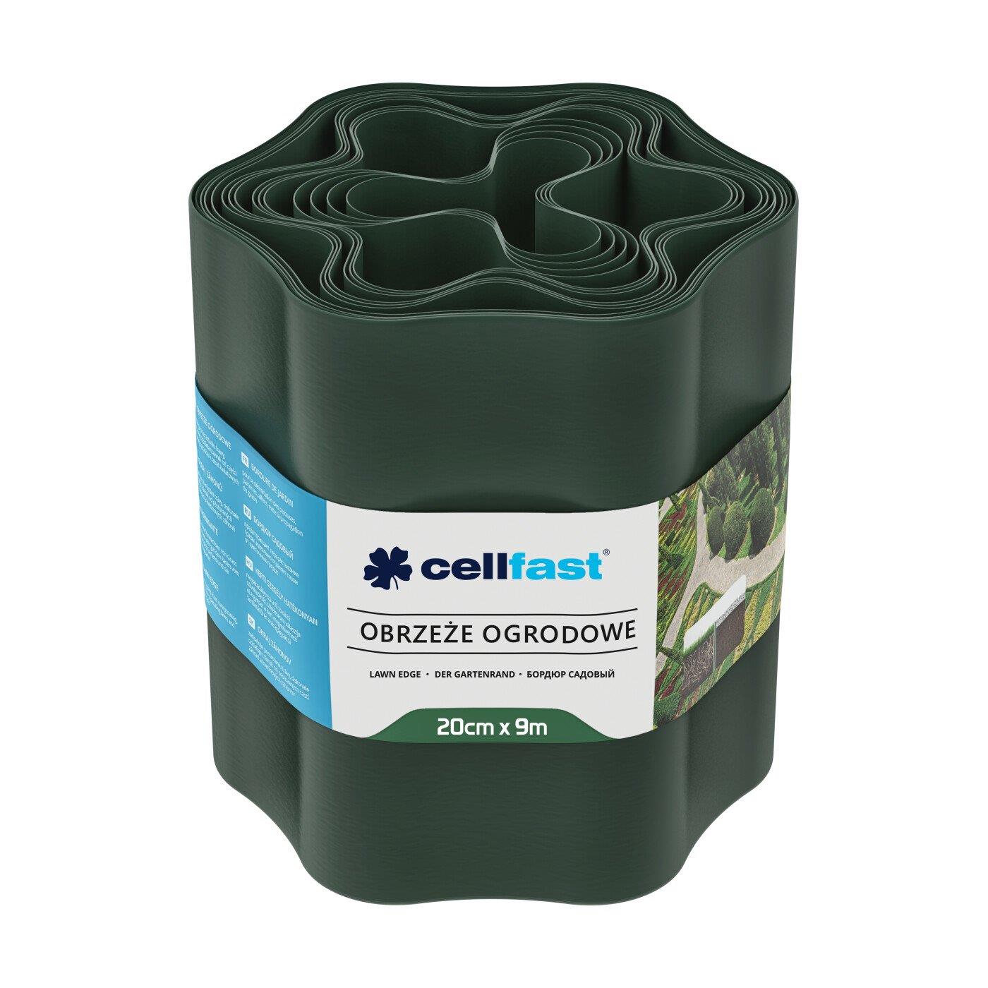 Стрічка газонна Cellfast, бордюрна, хвиляста, 20 см x 9 м, темно-зелена (30-023H) - фото 1