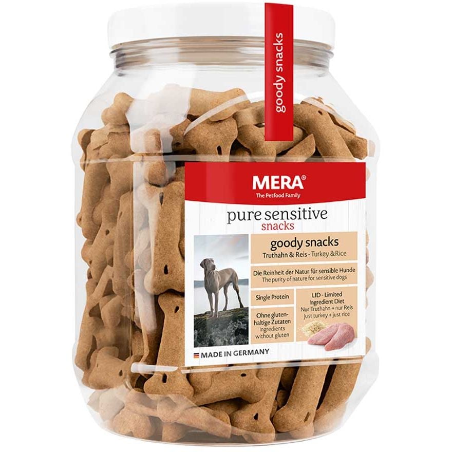 Ласощі для чутливих собак Mera Good snacks pure sensitive Truthahn & Reis, індичка та рис, 600 г - фото 1