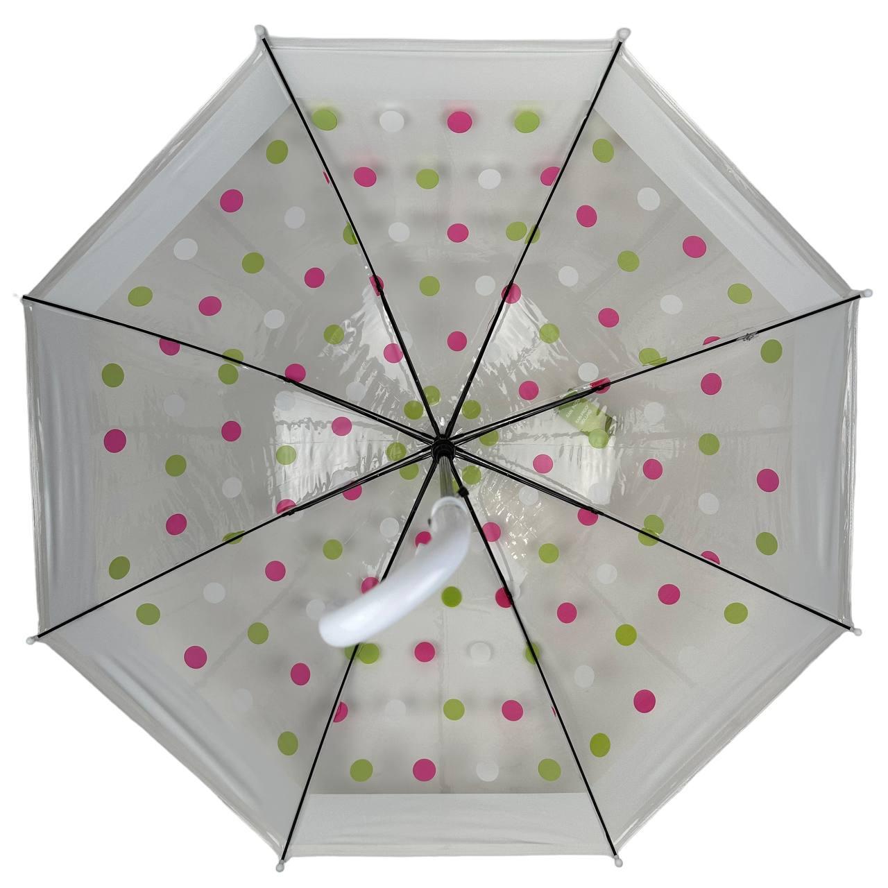 Дитяча парасолька-палиця напівавтомат Rain 75 см біла - фото 3