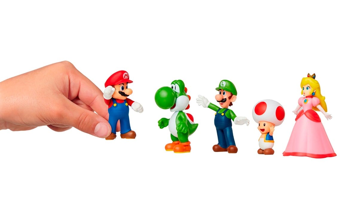 Набір ексклюзивних ігрових фігурок Super Mario Маріо та друзі 5 шт., 6 см (400904) - фото 2