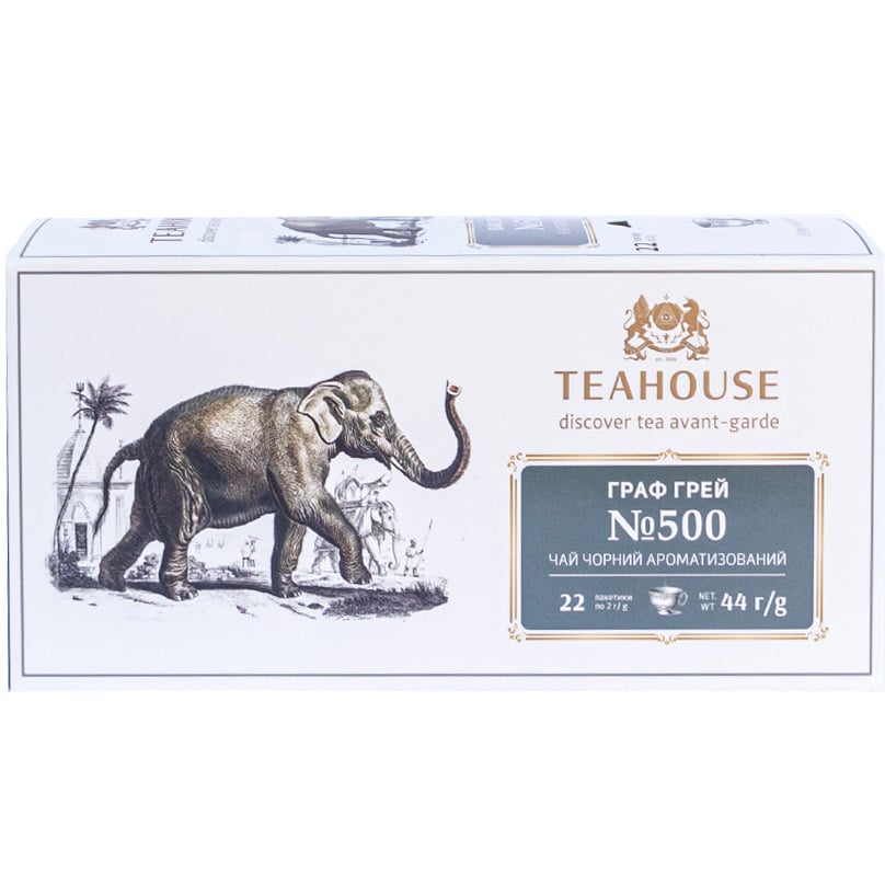 Чай чорний Teahouse Граф Грей №500 Слон 44 г (22 шт. х 2 г) - фото 1