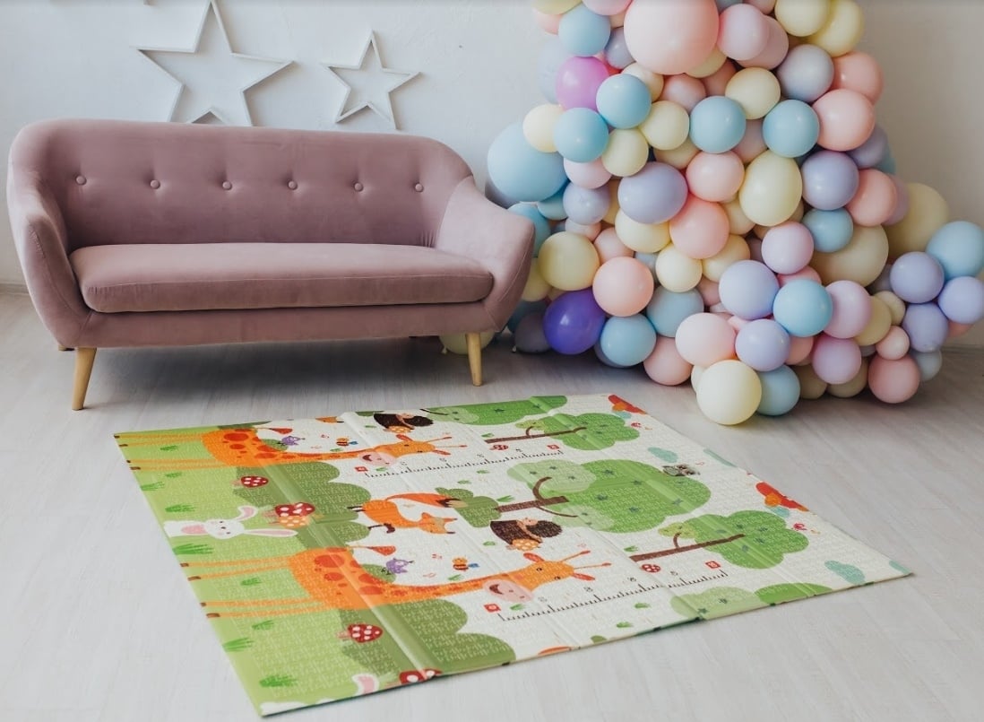 Дитячий двосторонній складаний килимок Poppet Весела жирафа і Загадковий ліс, 150х180 см (PP009-150) - фото 7