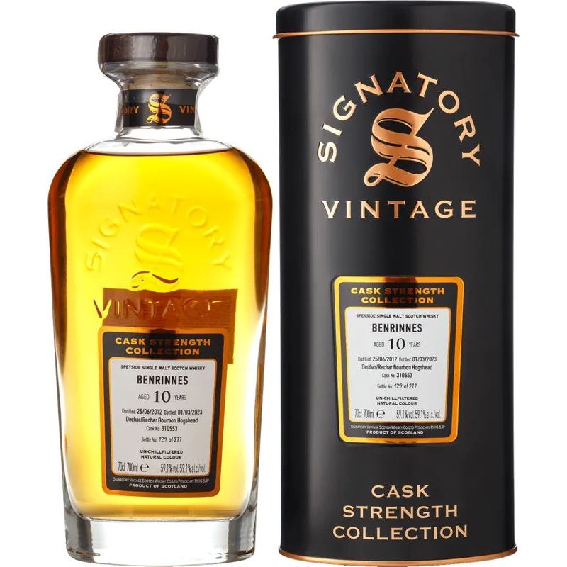 Віскі Signatory Benrinnes Cask Strength 10 yo Single Malt Scotch Whisky 59.1% 0.7 л, у подарунковій упаковці - фото 1