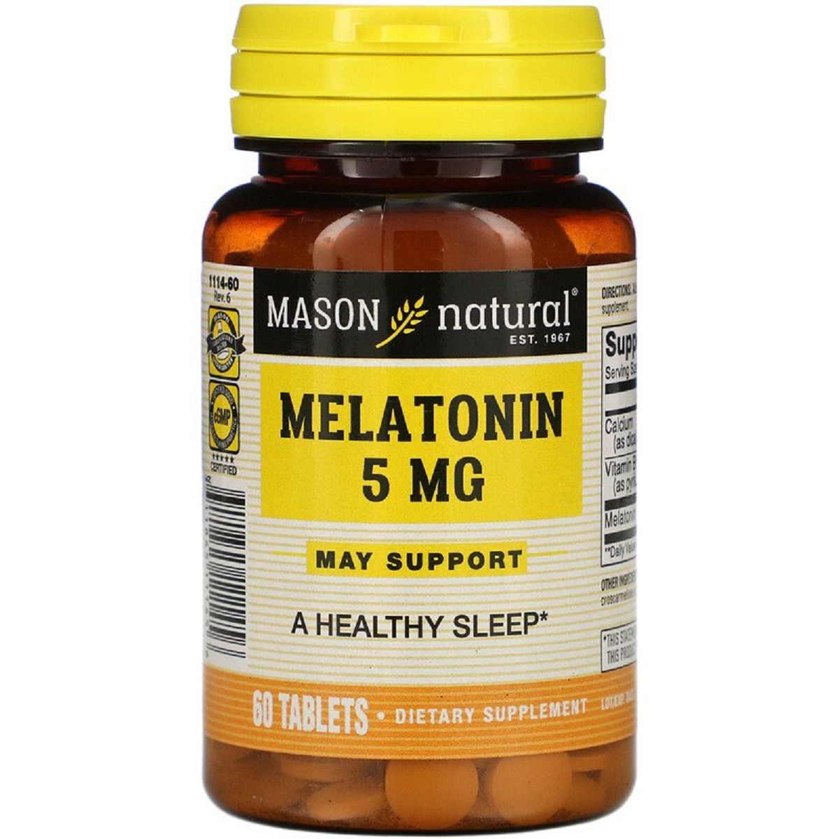 Мелатонин Mason Natural Melatonin 5 мг 60 таблеток - фото 1