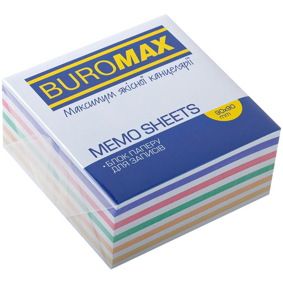 Блок бумаги для заметок Buromax Зебра непроклеенный 90х90х40 мм разноцветный (BM.2265) - фото 1