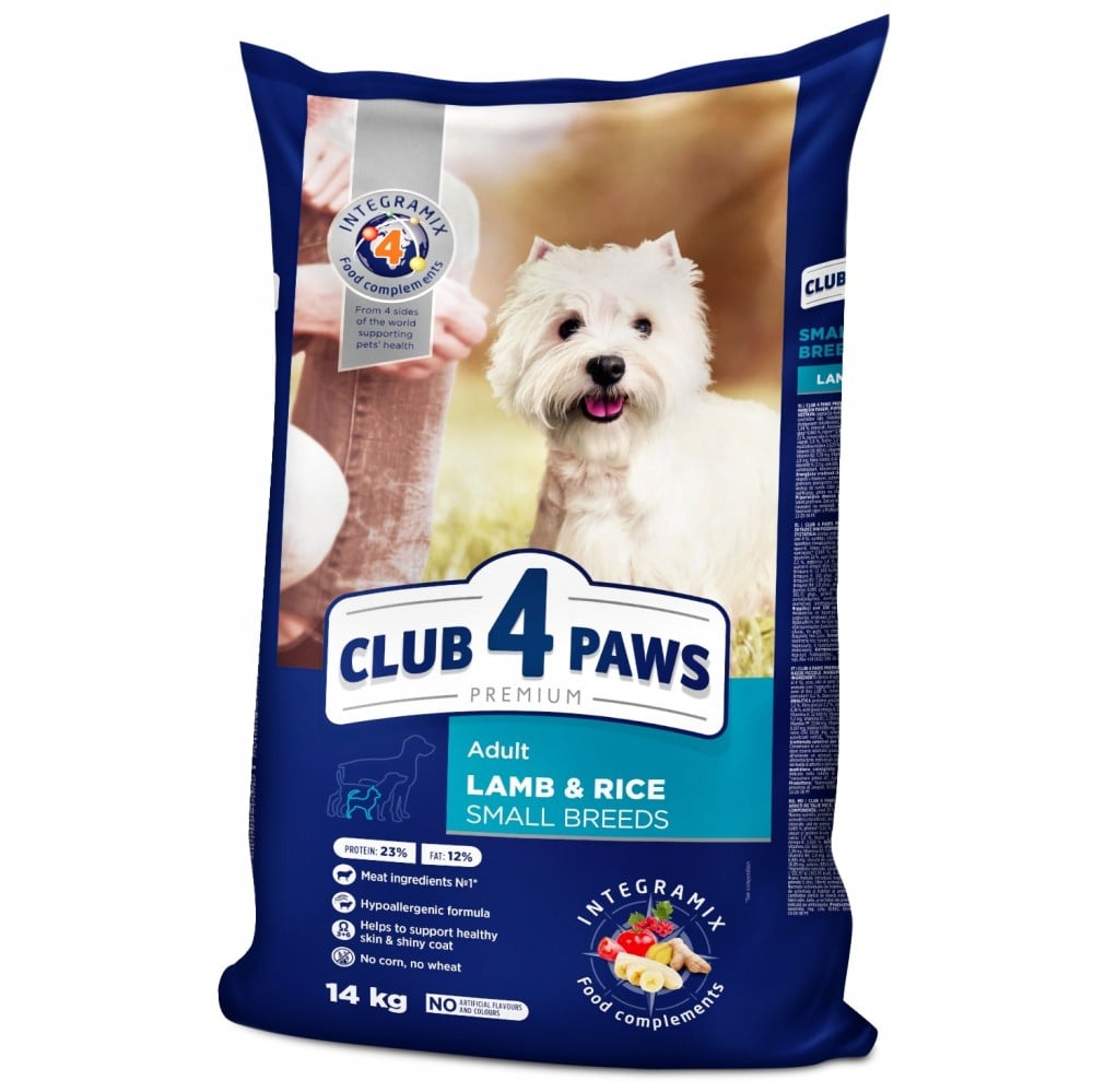 Сухой корм для собак малых пород Club 4 Paws Premium, ягненок и рис, 14 кг (B4530901) - фото 1