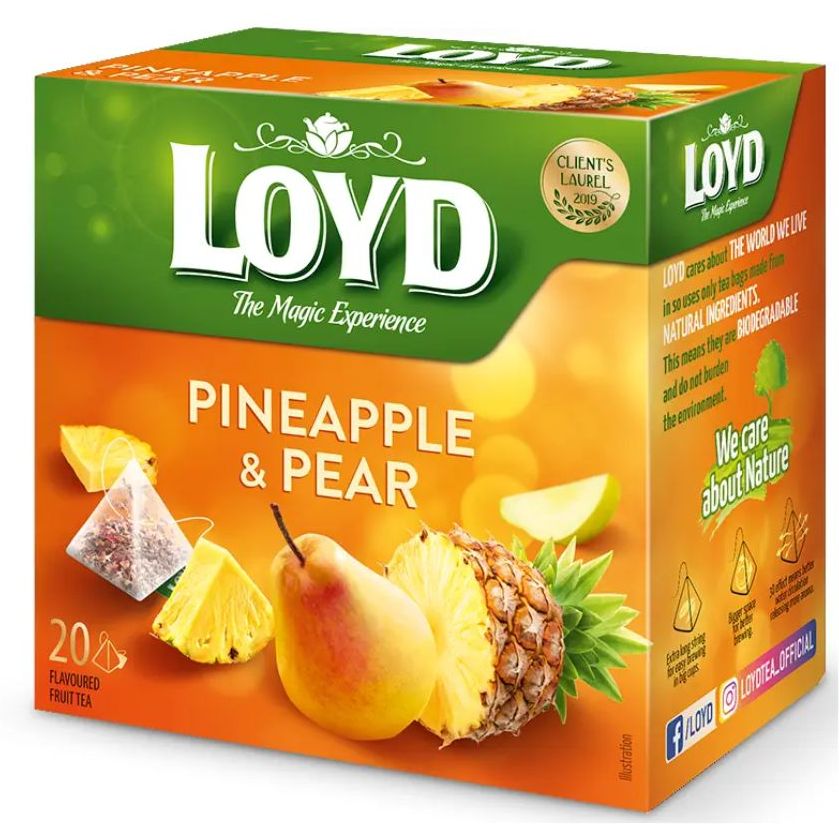 Чай фруктовий Loyd Pineapple&Pear, ананас груша, у пірамідках, 40 г - фото 1