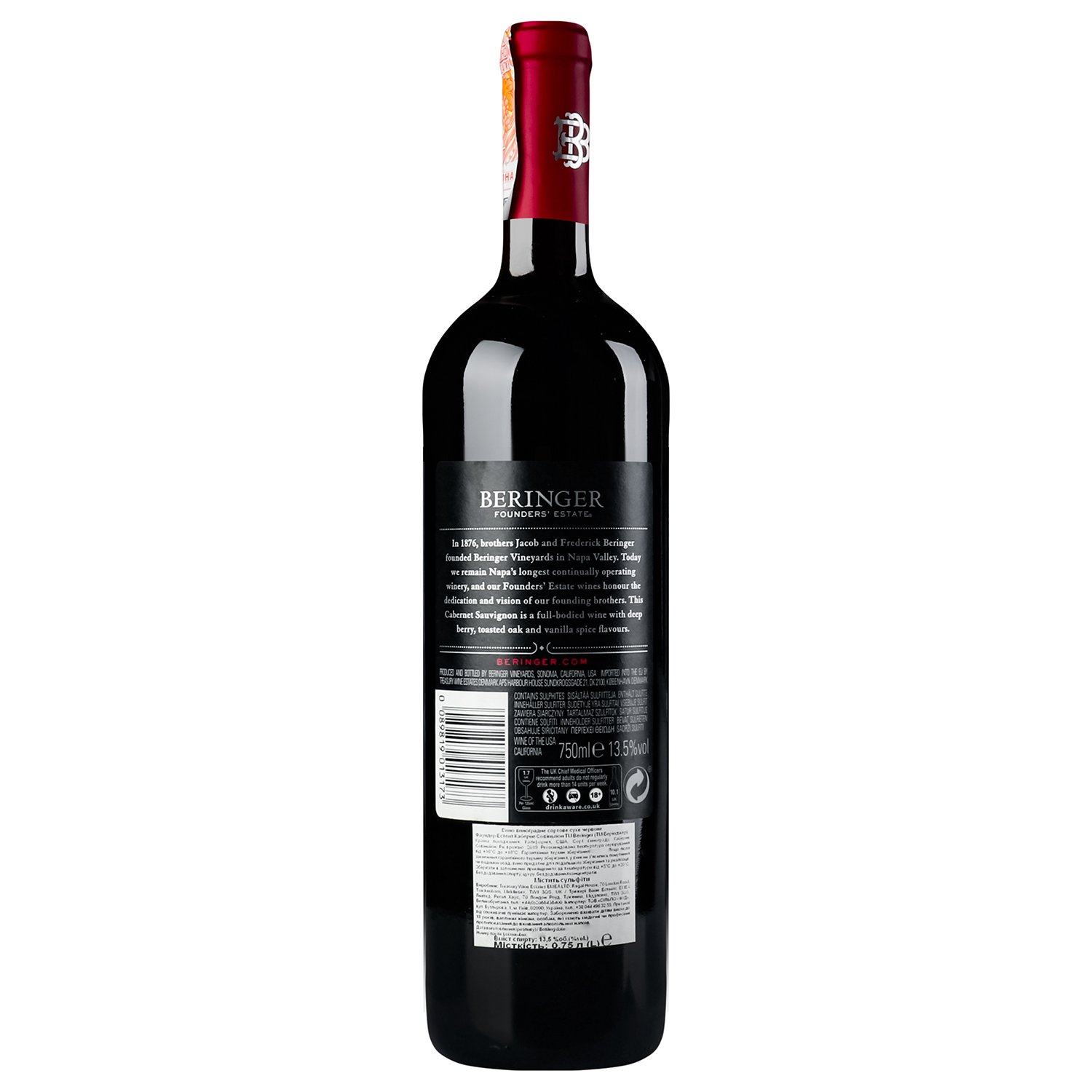 Вино Beringer Founder's Estate Cabernet Sauvignon, червоне, сухе, 0,75 л - фото 4