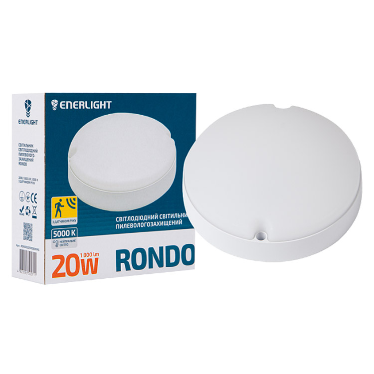 Світильник світлодіодний Enerlight RONDO 20W 5000К IP65 з датчиком руху (RONDO20SMD80NMS) - фото 1