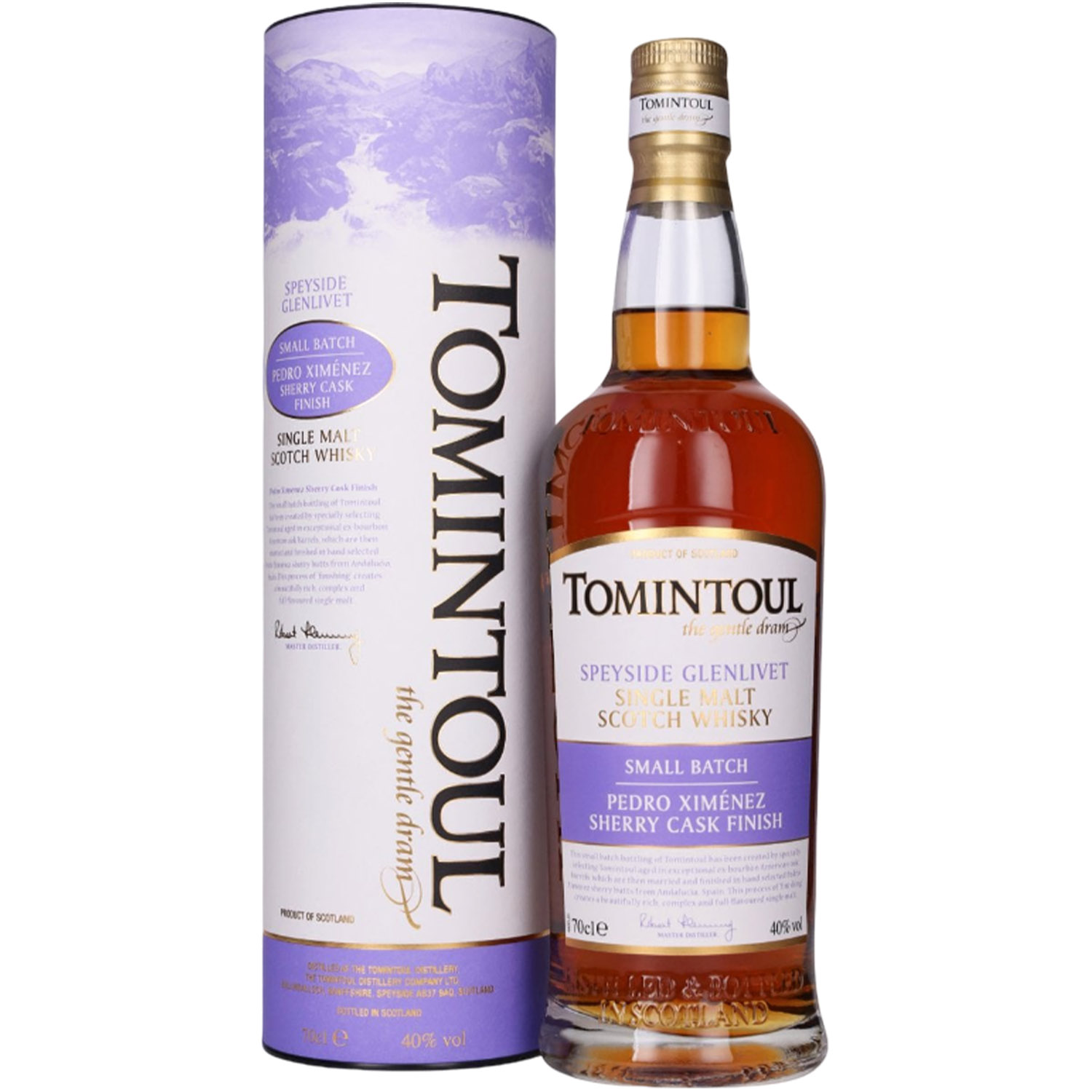 Виски Tomintoul Pedro Ximenez Sherry Cask Finish 17 yo Single Malt Scotch Whisky 2005 46% 0.7 л в коробке - фото 1