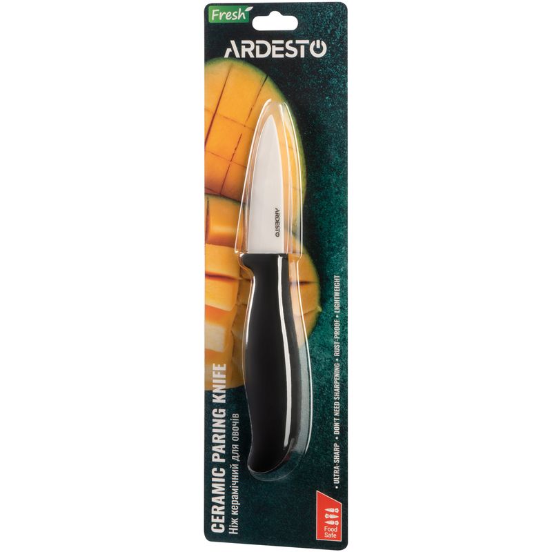 Нож для овощей Ardesto Fresh, 18,5 см, черный (AR2118CB) - фото 1