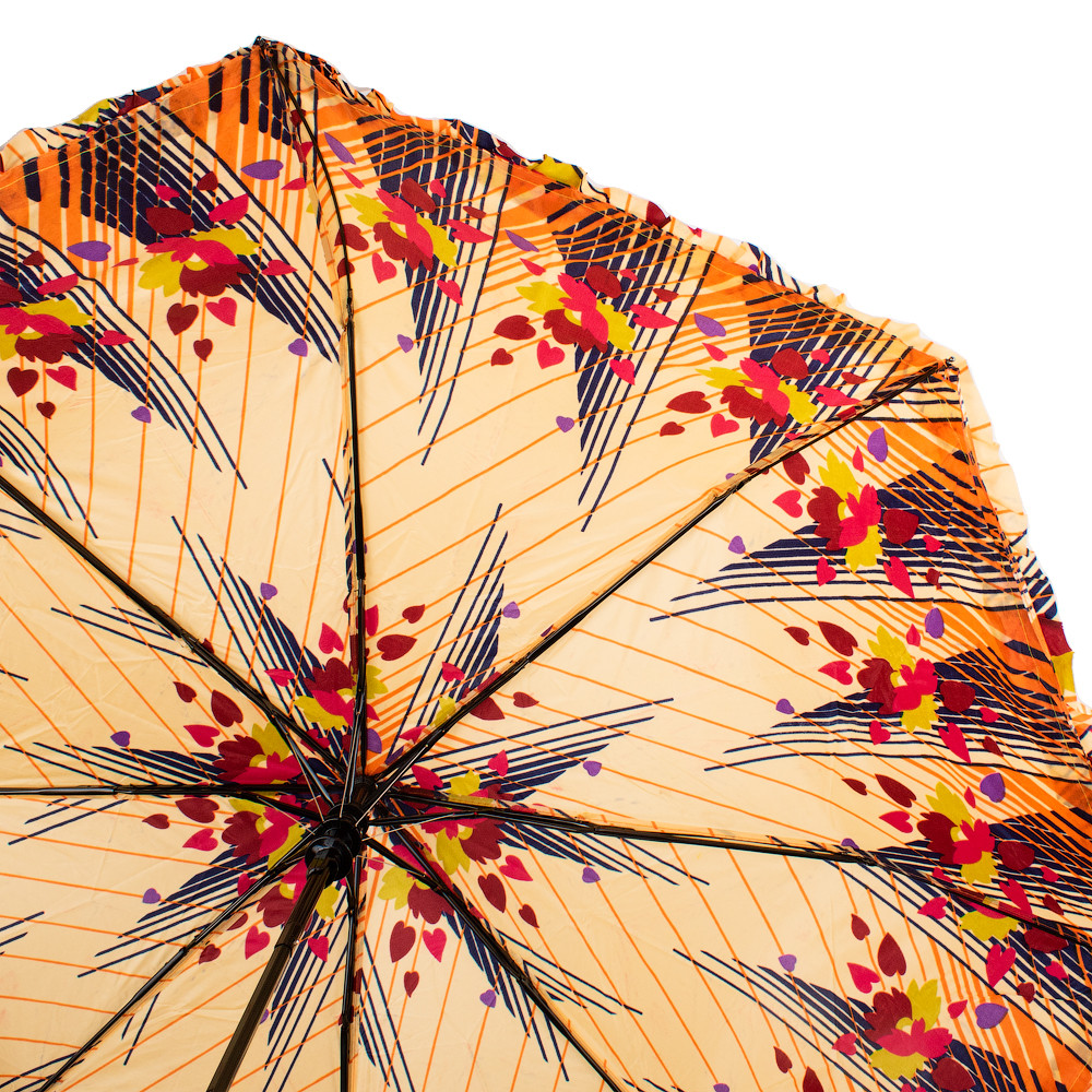 Женский складной зонтик полуавтомат Eterno 98 см бежевый - фото 3