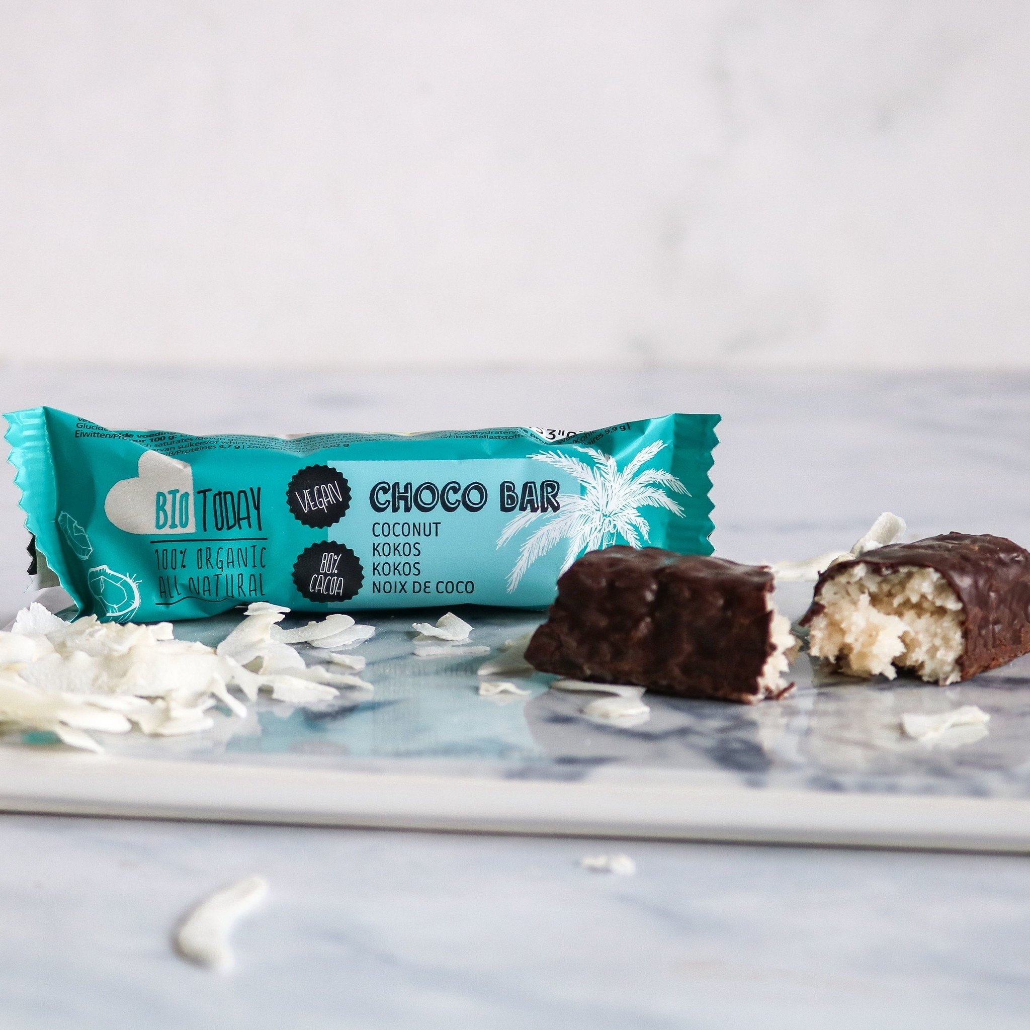 Батончик Bio Today Choco Bar Coconut кокосовый веганський органический 40 г - фото 2