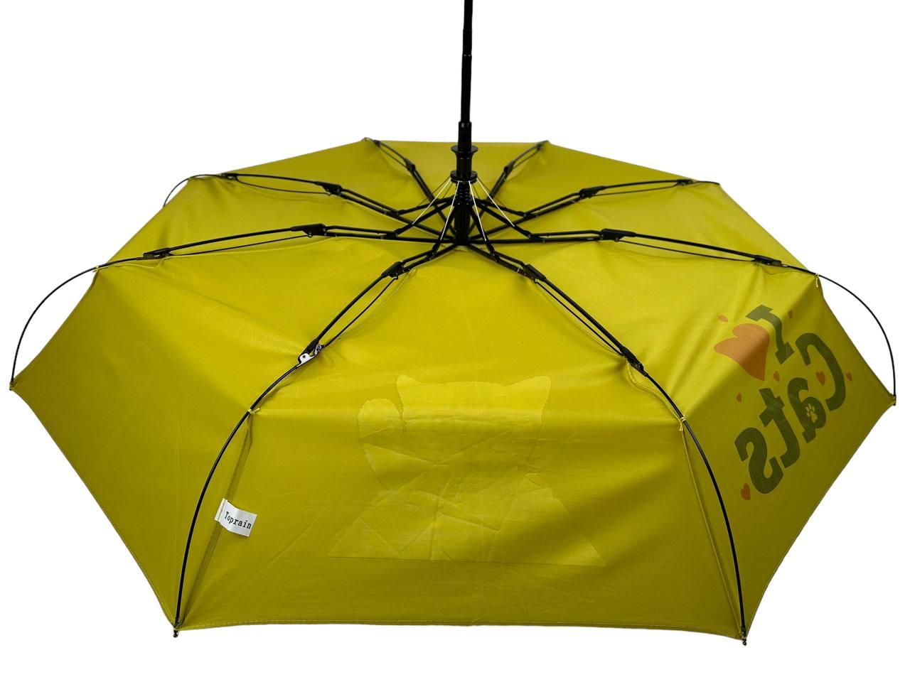 Детский складной зонтик полуавтомат Toprain 97 см желтый - фото 4