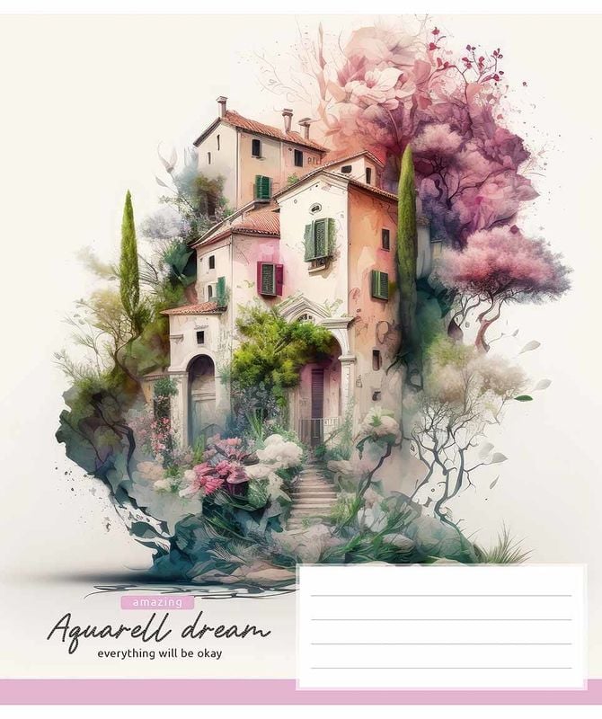 Зошит загальний Школярик Aquarell dream у лінію 48 аркушів 10 шт. (048-3289L) - фото 4