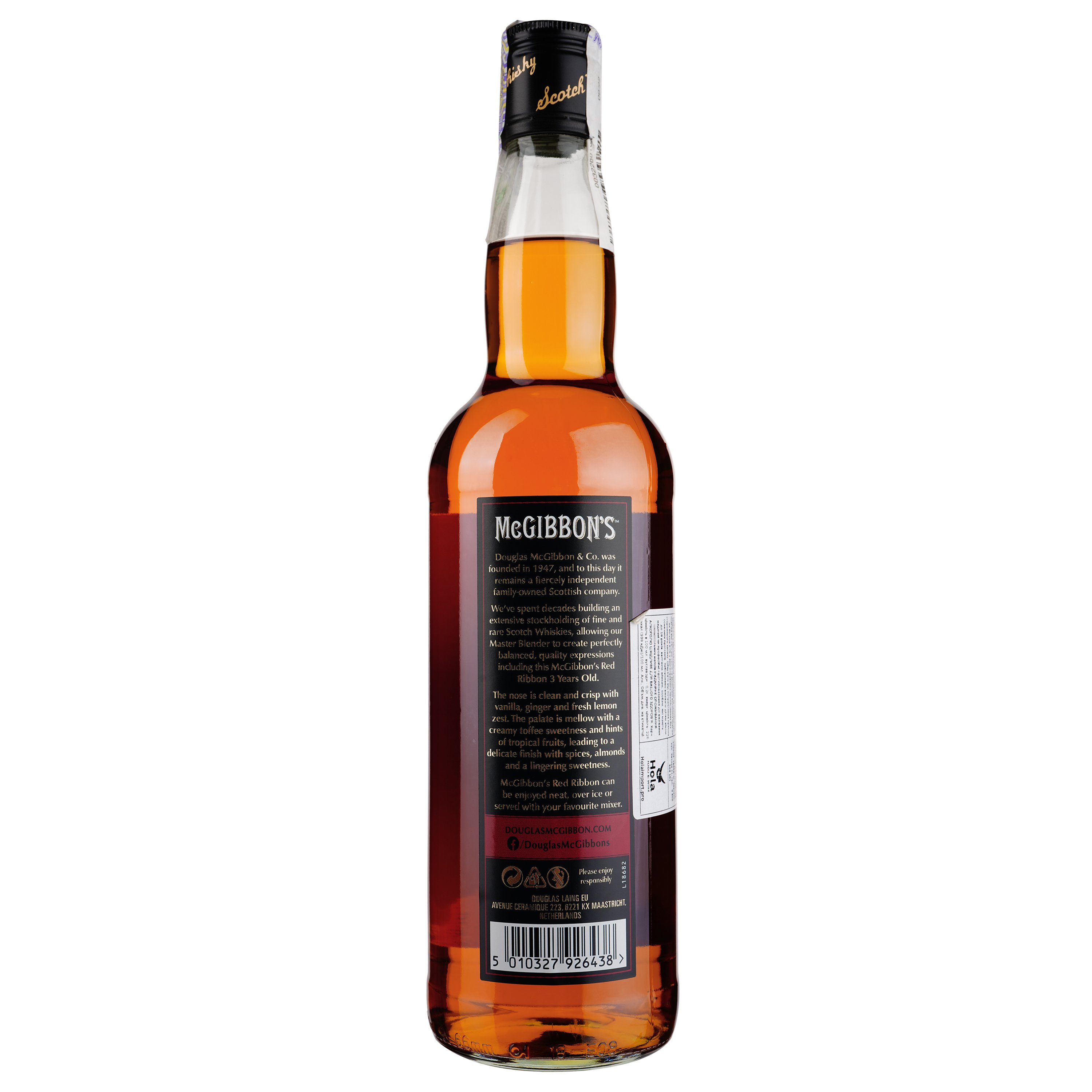 Виски Mc Gibbons Red Ribbon Blended Scotch Whisky 3 yo, 40%, 0,7 л - фото 2