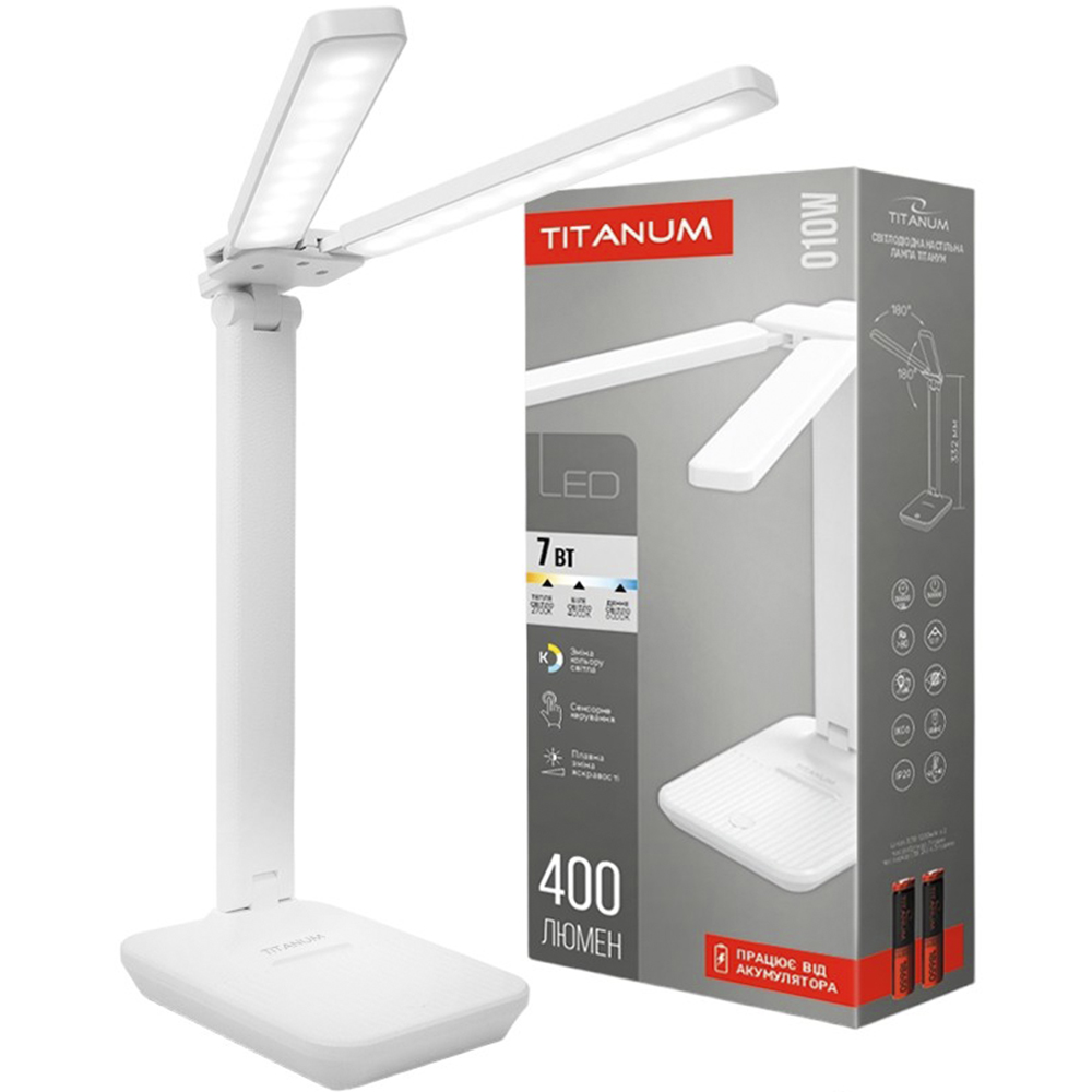 LED лампа Titanum TLTF-010W 7W 2700-6000K настільна з акумулятором (TLTF-010W) - фото 1