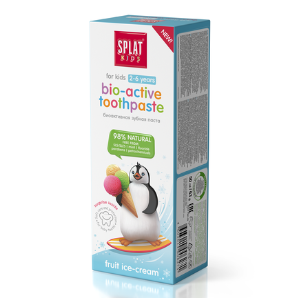 Дитяча зубна паста Splat Kids Фруктове морозиво, від 2 до 6 років, 50 мл - фото 4