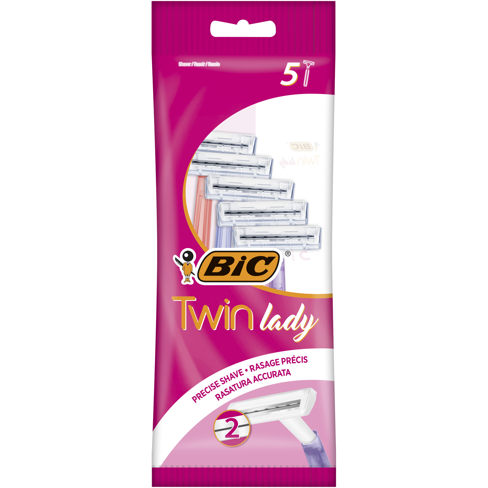 Бритва жіноча BIC Twin Lady, без змінних картриджів, 5 шт. - фото 1