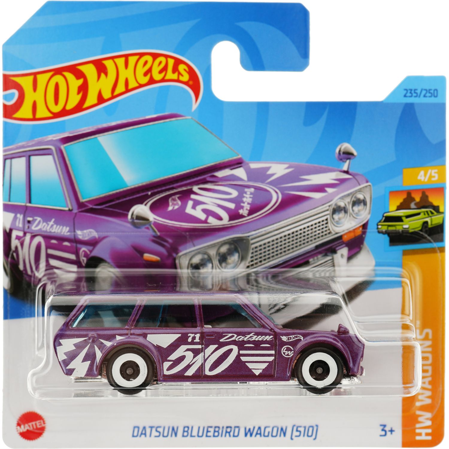 Базова машинка Hot Wheels HW Wagons Datsun Bluebird Vagon фіолетовя (5785) - фото 1