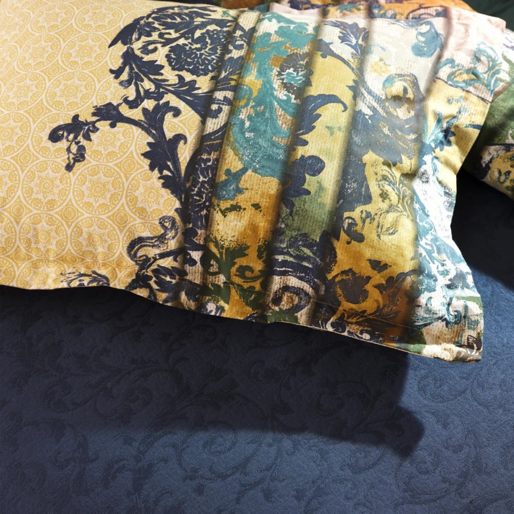 Набор постельное белье с покрывалом Karaca Home Ornella Indigo, евро, индиго, 7 предметов (svt-2000022316569) - фото 3