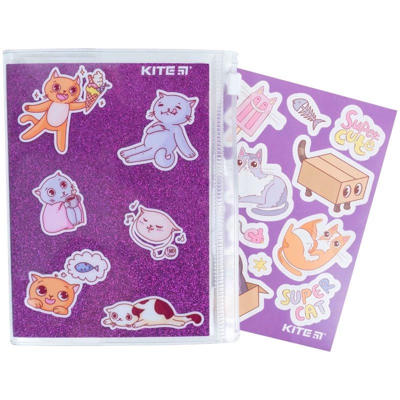 Блокнот Kite Purple cats А6+ в клеточку 80 листов фиолетовый (K22-462-2) - фото 5