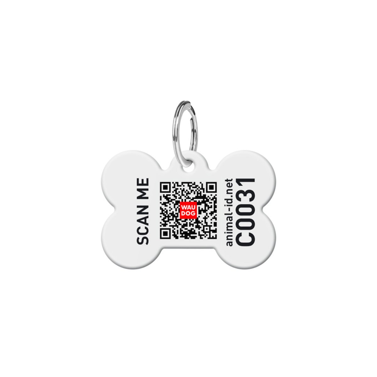 Адресник для собак і котів персоналізований Waudog Smart ID з QR паспортом, Камо сірий, S, 31х21 мм - фото 3